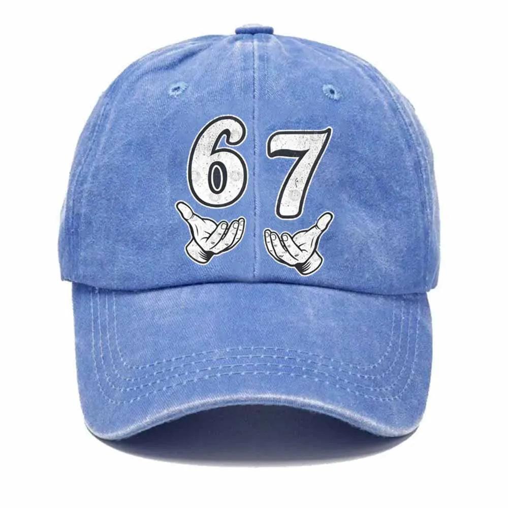 For New PVC Men's Vintage Washed Digital Printed Logo Sunshade Baseball Cap 6-Panel Adjustable