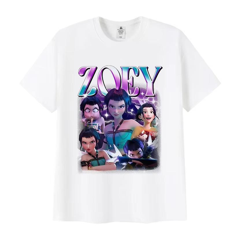 Zoey Huntrix Kpop Dämonenjäger Grafik T-Shirts Herren Damen Retro Hochwertig Mode T-shirt Lässig Übergroße Baumwoll-Tees