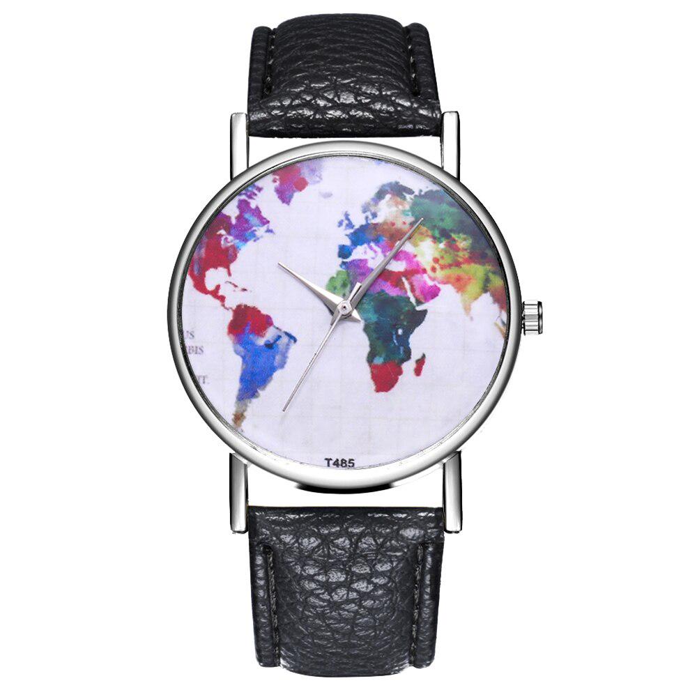 world map wrist watch