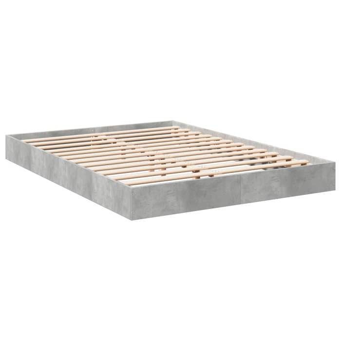 VidaXL Bed Frames Concrete Grey 140x200 Cm Engineered Wood, Bedroom Furniture, Slatted Base, Pallet Bed, Bed, Bed 842024