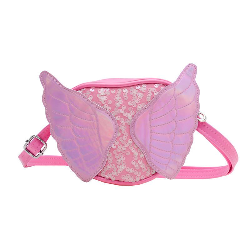 

Очаровательная детская наплечная сумка в форме мультяшной бабочки для мальчиков и девочек с блестящим дизайном маджента