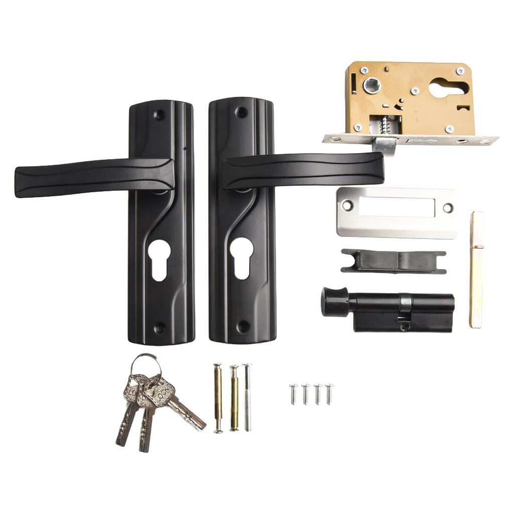 Door Handle Lock With Keys Door Lock Set Hardware Indoor Bedroom Heavy-duty Door Lock Handle Kit Safety Door Lock Accessory