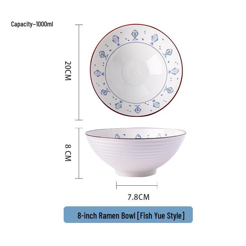 Japanese Ceramic Ramen Bowl Set