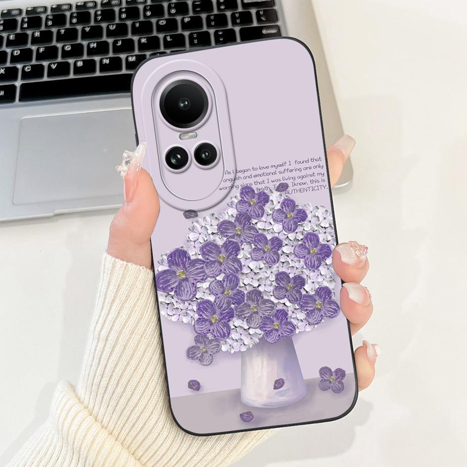 For OPPO Reno 10 Case CPH2531 Reno10 5G Cover Fashion Daisy Flower Lens Protective Soft Shell For OPPO Reno 10 Pro CPH2525 Coque