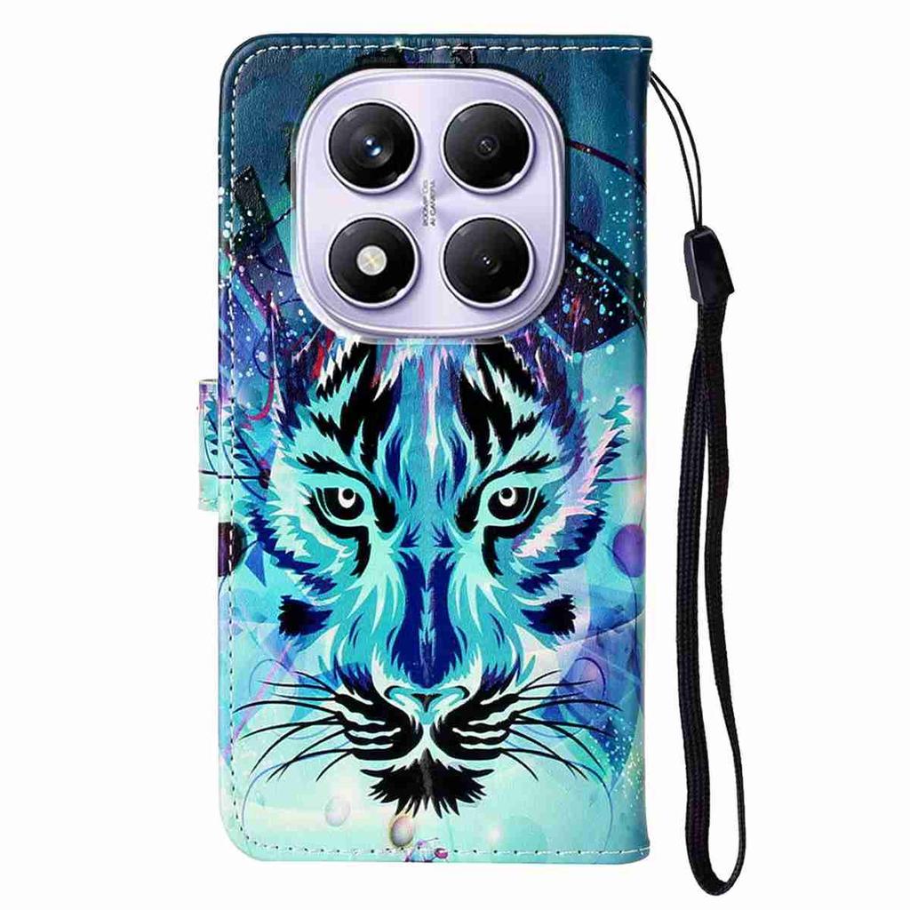 For iPhone Air Case Pattern Printing Leather Wallet Phone Cover with Wrist Strap