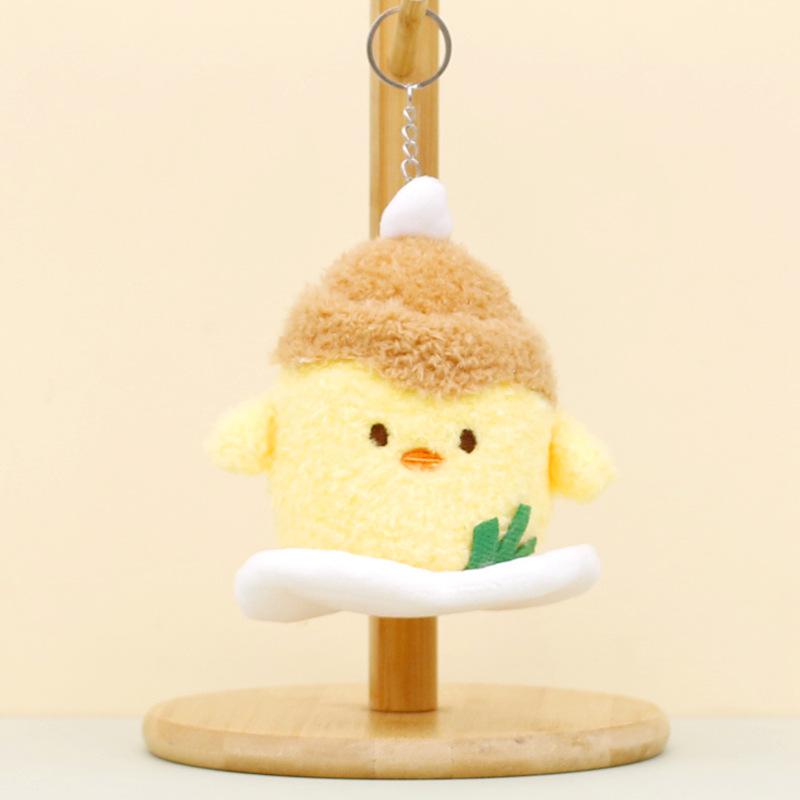 Keychain Creative Plush Doll Cute Yellow Chicken Strawberry Dessert Soft Toy