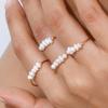 MamacitaSlay 316L Stainless Steel Small White Freshwater Pearl Ring 18K Gold Plated Waterproof Jewelry Women's Elegant Ring Gift