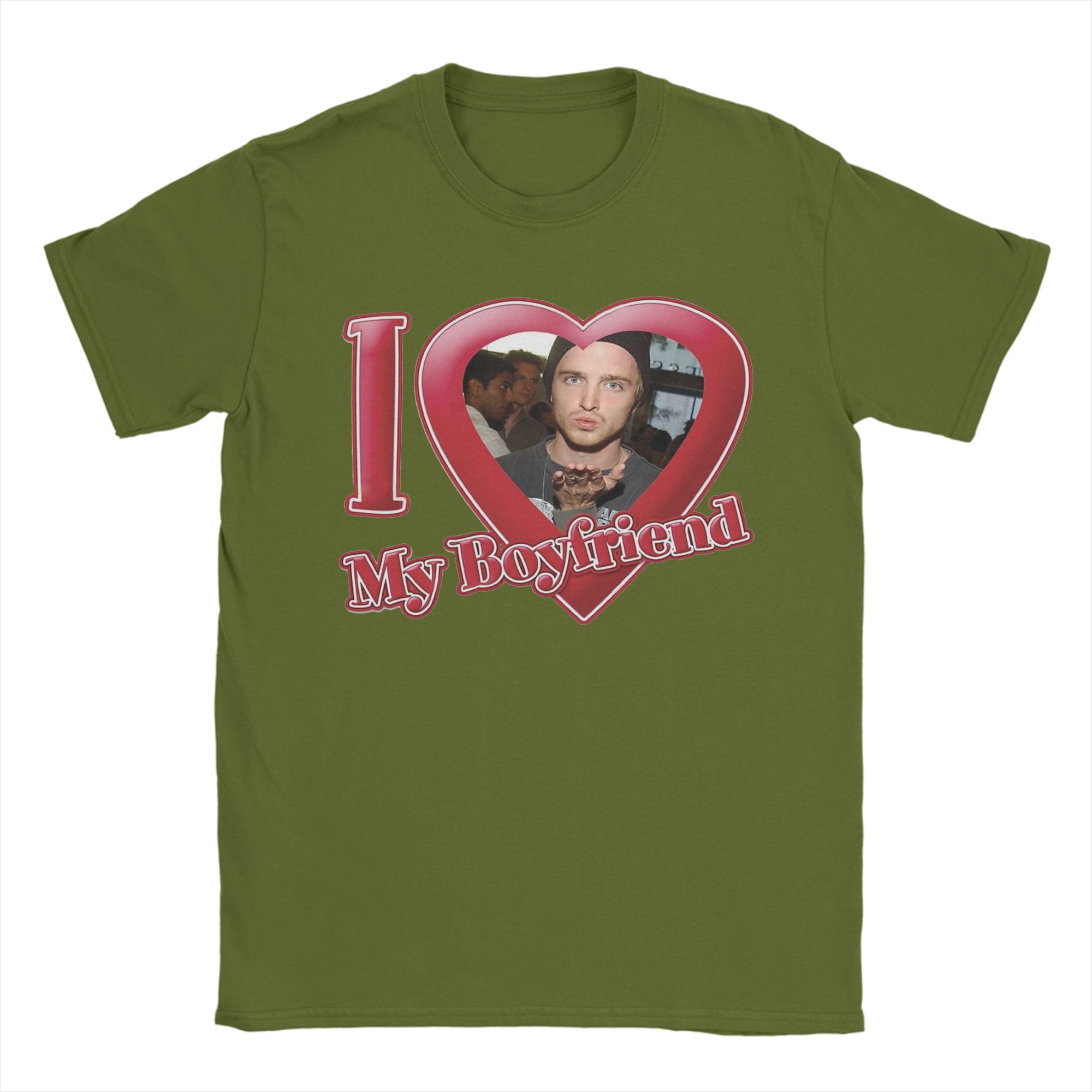 

I Love My Boyfriend Jesse Pinkman T-Shirt for Men Breaking Bad Pure Cotton Tee Shirt O Neck Short Sleeve T Shirts Gift Clothing 4XL