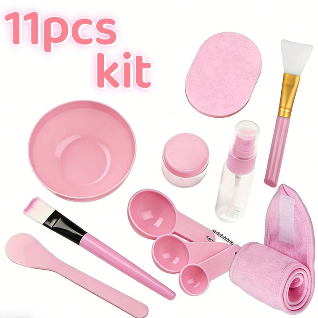 7-11pcs DIY Face Mask Mixing Set Plastic Facial Mask Brushes Kit Beauty Tool for Home SPA Salon Skincare Routine Mixing Bowl Set