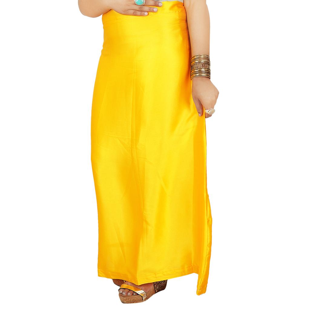 Indian Satin Silk Petticoat Bollywood Solid Inskirt Lining For Sari