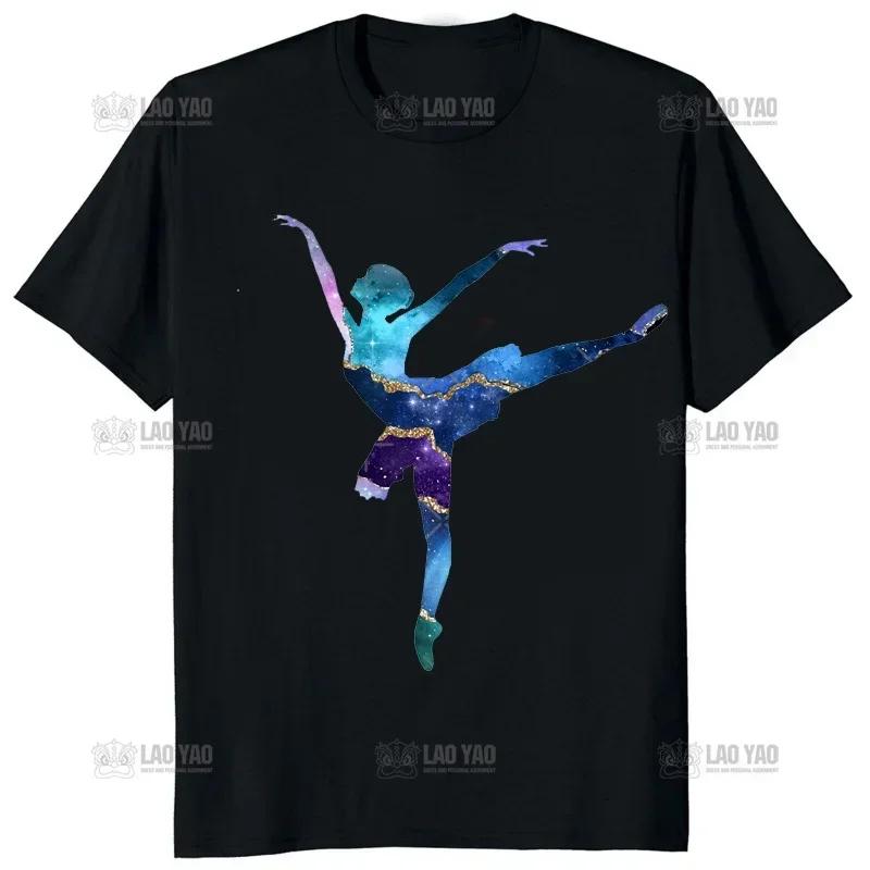 Vánoční stromky Baletní tanečnice Dívčí černé tričko Kawaii Gymnastika Dance Lover Tričko Tričko Dámské tričko na míru