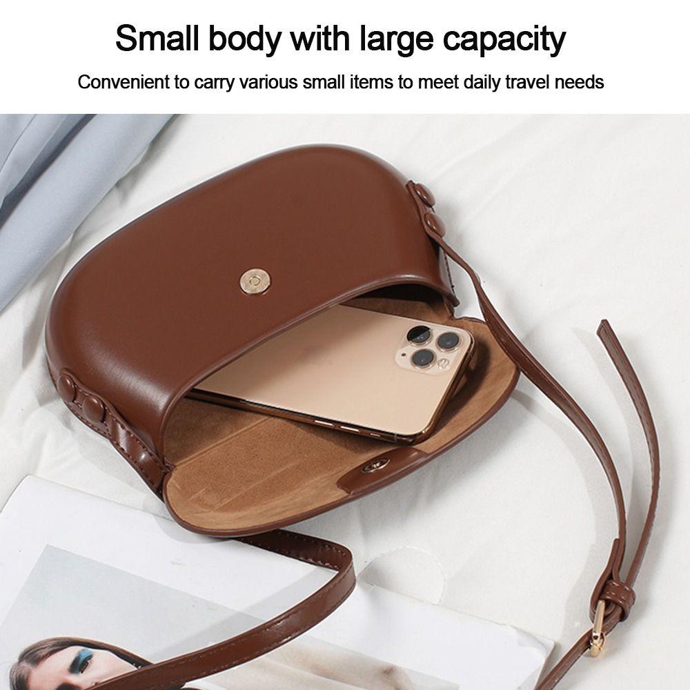 Candy Color Casual Satchel Bag Sling Bags Saddle Shoulder Bag Simple Women Crossbody Bag