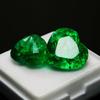 16 Ct Pair Natural Heart Emerald Green Shape Loose Gemstone CERTIFIED E-8hh 002