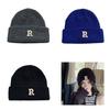 Popular Letter Beanie Hat for Female Y2K Girl Winter Autumn Thick Crochet Hat Soft Breathable Women Casual Skull Cap