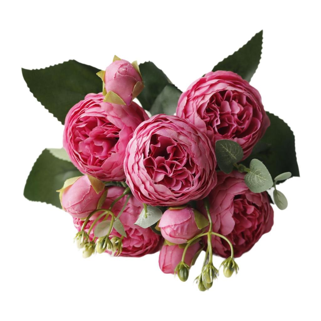 Artificial Roses Silk Flowers Artificial Wedding Bouquet Elegant Fake for Party Office Garden Engagement Decor