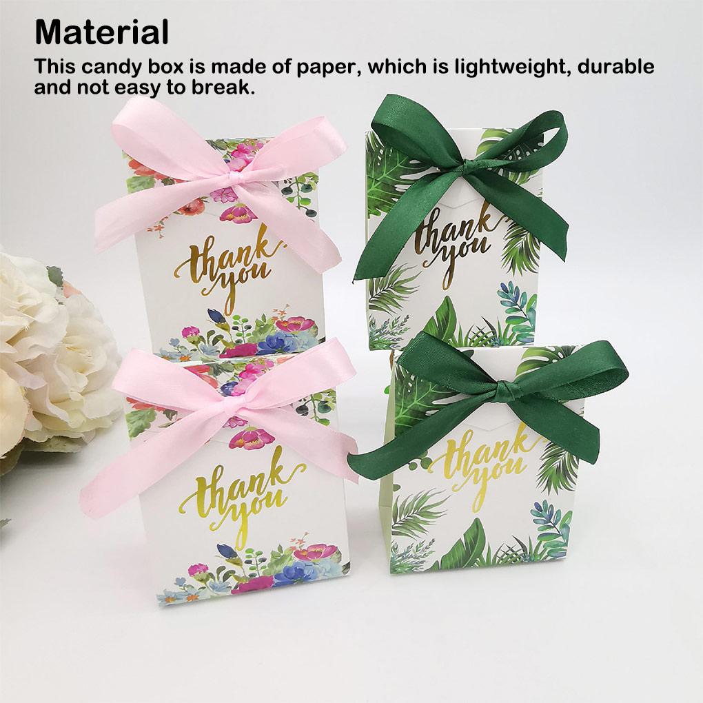 50 Pieces/Set Wedding Favors Candy Box with Ribbon Fashion Style Party Gift Boxes Pie Storage Birthday Ceremony