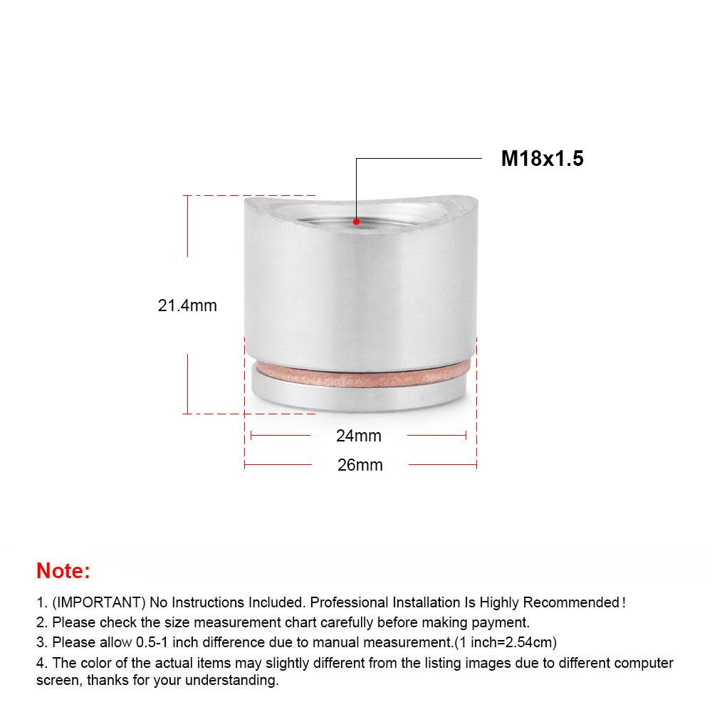 

Stainless Steel O2 Sensor Bung Weld in Exhaust Oxygen Mounting Bungs Adapter with M18x1 5 Thread Notched Style