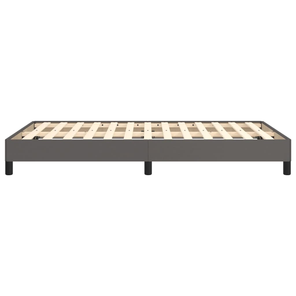Bed Frame Without Mattress Gray 120 X 190 Cm Faux Leather