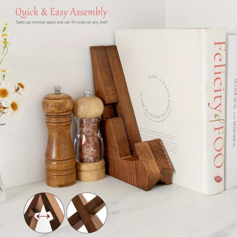 Wooden Kitchen Countertop Recipe Holder Simple Desktop Ornament Cookbook Stand Holder Home Table Decor Book Reading Rest