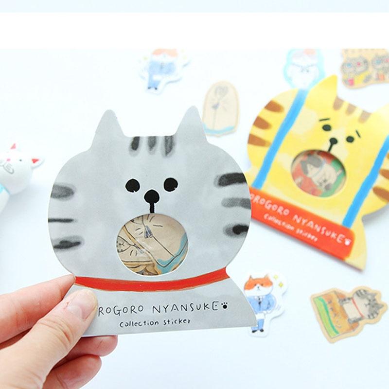 30 Pcs/Lot Cute Cartoon Cat Paper Stickers Notebook Po Album Decoration Material Students Station