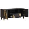 TV Cabinet with Shelf Black 105 x 33 x 46 cm Solid Mango Wood