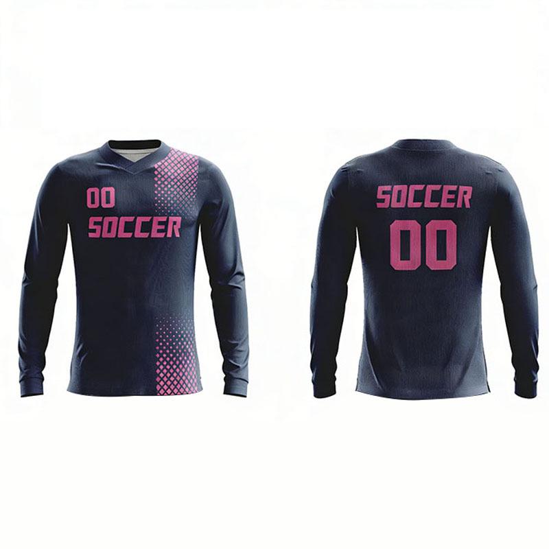 

3D Printed Custom Football Kit: Quick-Dry & Breathable Long Sleeve Jersey for Autumn/Winter Training & Competition Size S