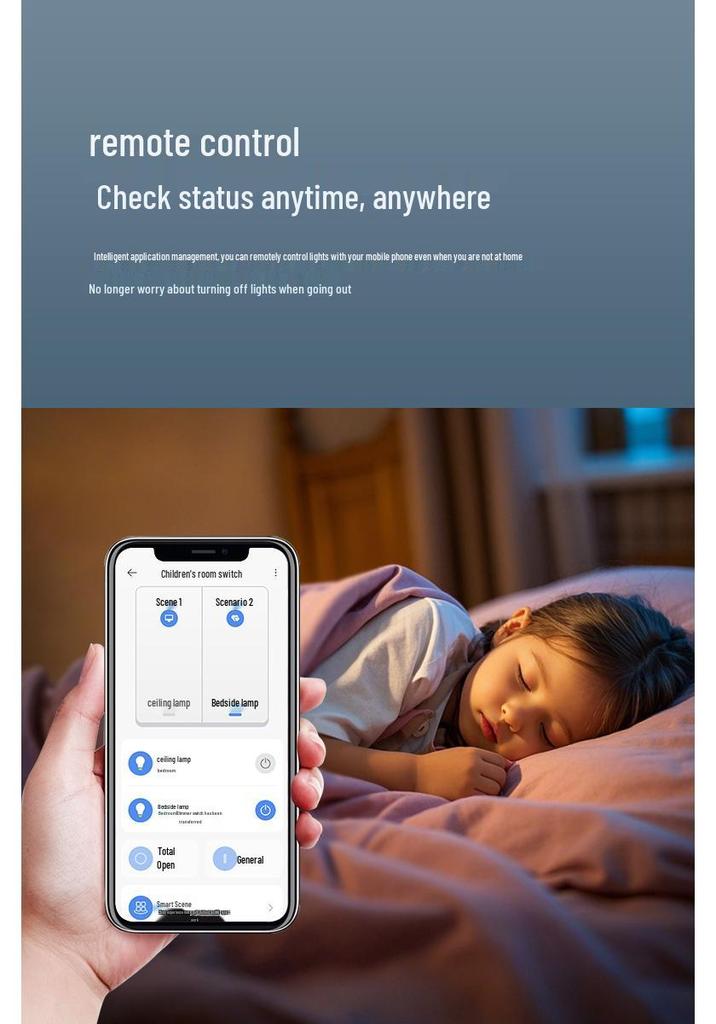 Smart Switch with AG Skin-feel Panel Connects To Mijia APP, Supports Xiao Ai Voice Control, Remote, and Touch Control.