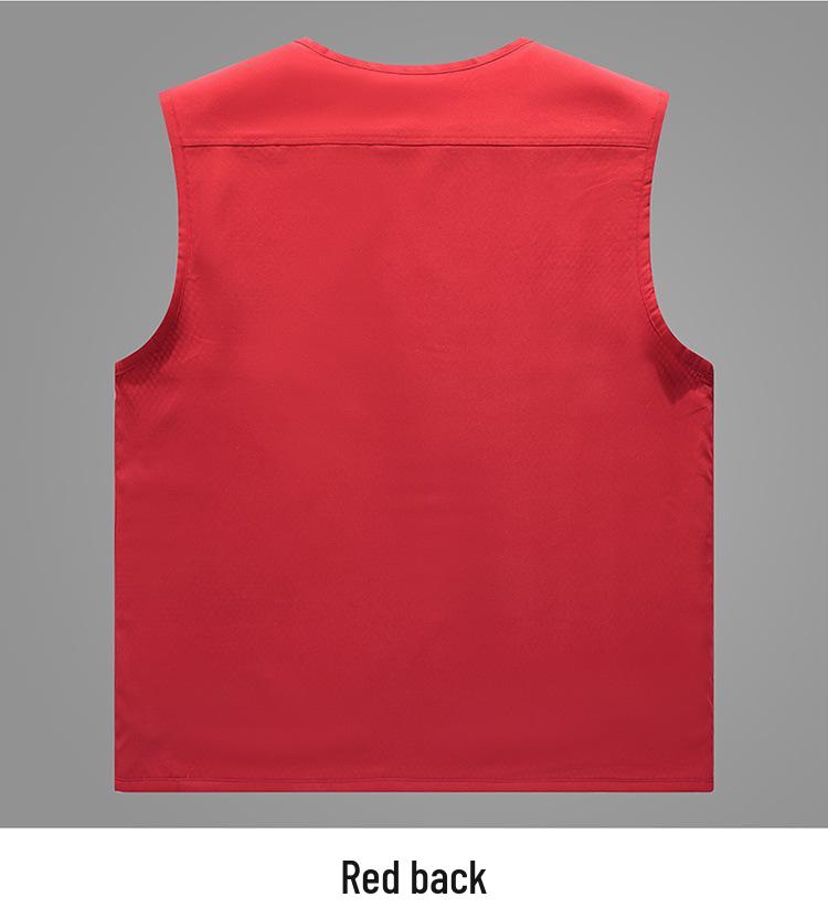 Men's Spring/Summer Outdoor Multi-Pocket Fishing Vest - Customizable Logo