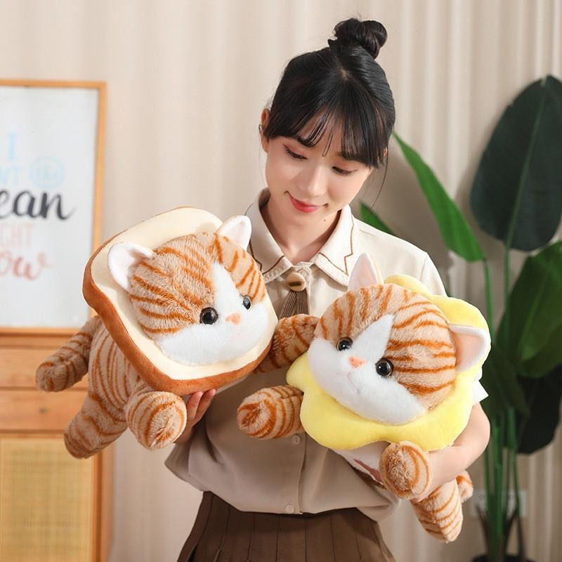 Lion Flower Bread Headwear Cat Plush Toy Cartoon Stuffed Doll Decoration Gift