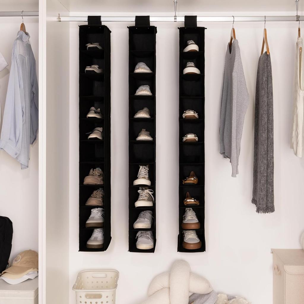 Hanging Shoe Organizer 10-Shelf Hanging Closet Organizers Storage Shoes Organizer Shelves Hanging Shoe Rack Holder for Bedroom
