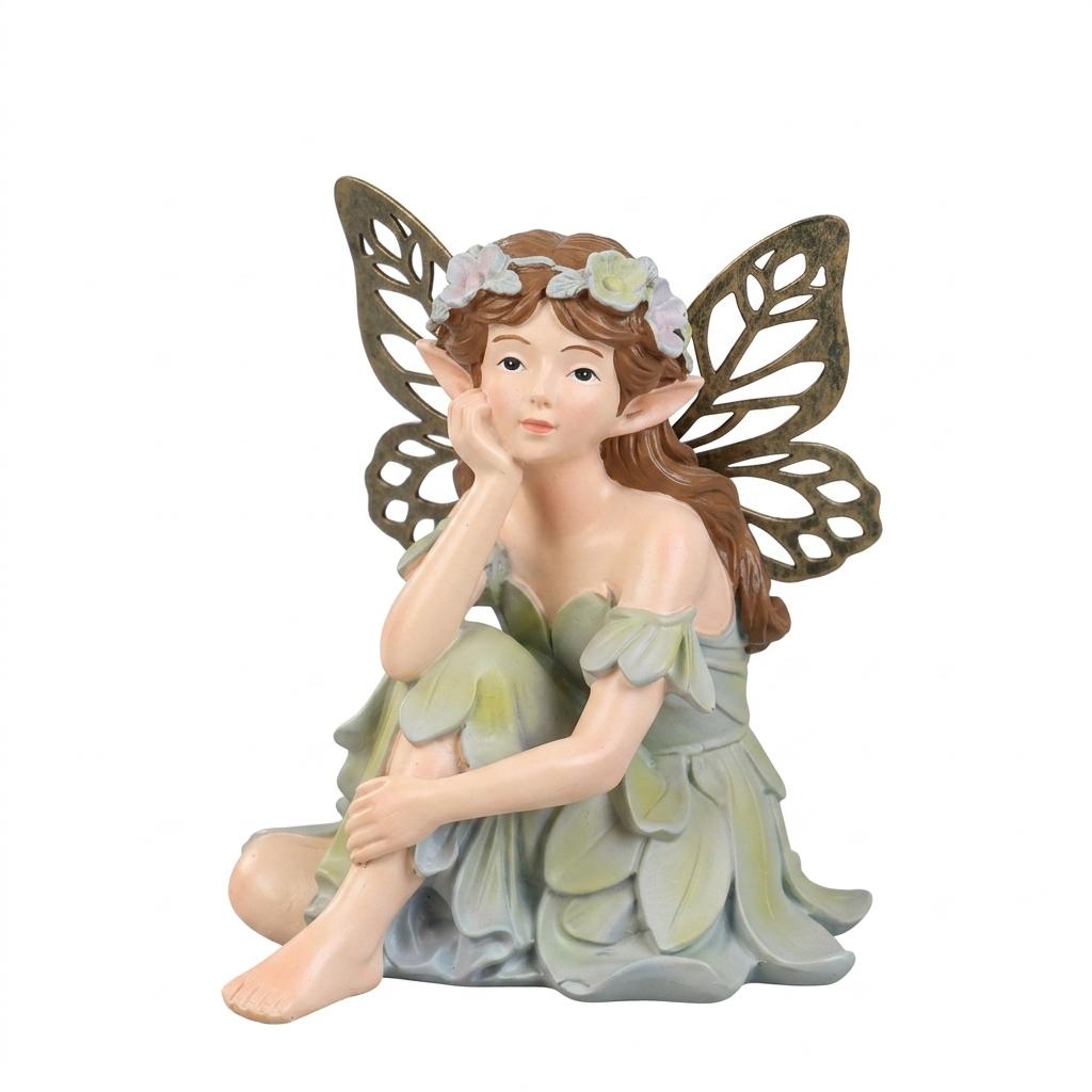 Resin Vintage Fairy Statue For Outdoor Garden Decoration Spring Summer Flower Pot Design