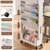 Mobile Bookshelf with Wheels Multi-layer Storage Basket Large Capacity Rotatable Removable Practical Plastic Organizer Shelfs