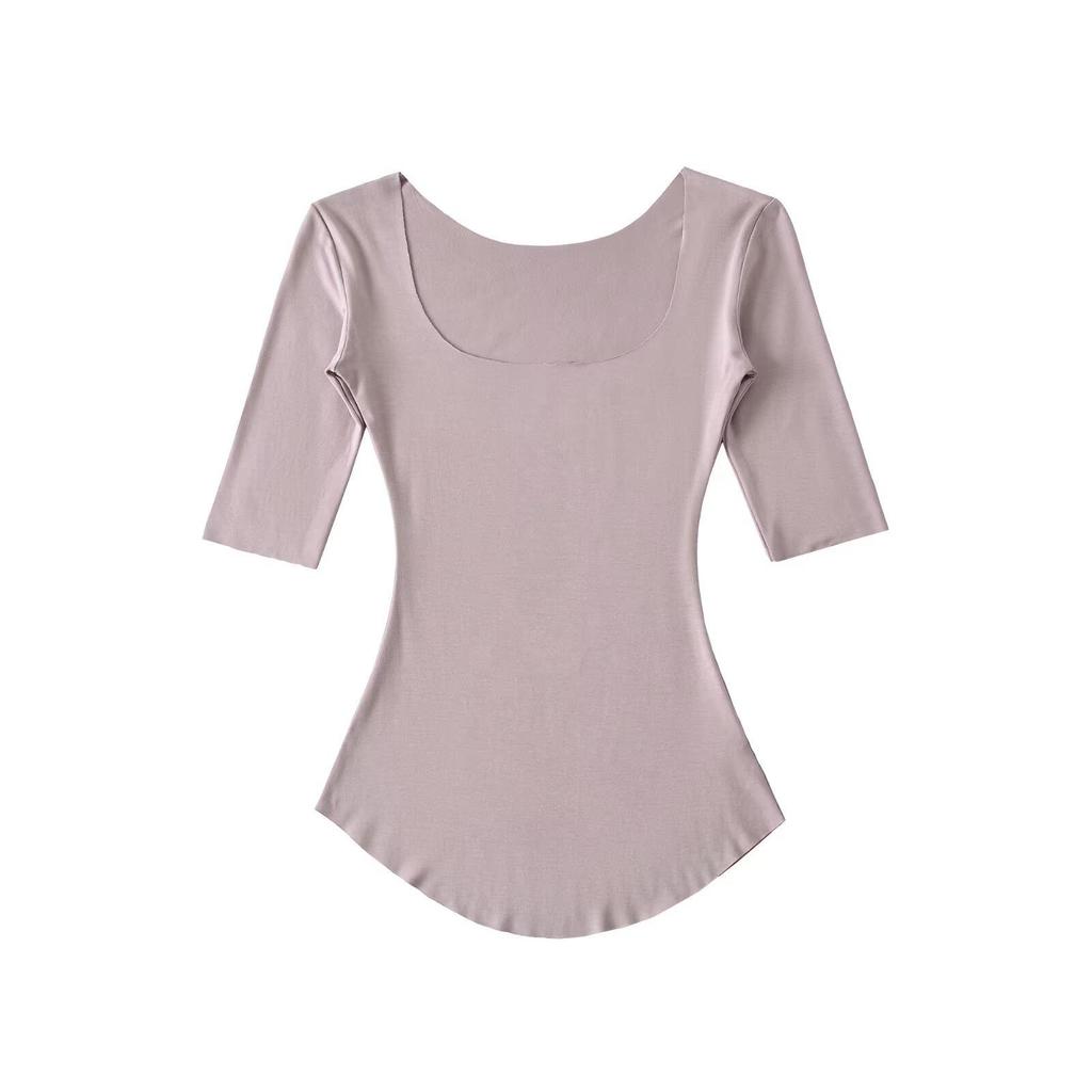 2026 Spring/Summer Women's Off-the-Shoulder Square Neck Mid-Sleeve Top