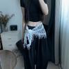 Solid Color Lace Scarf Hollow-out Triangle Scarf French Tassel Shawls  Spring Summer