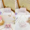 Trendy Kids Chain Shoulder Bag With Charming Bow And Breathable Pu Material