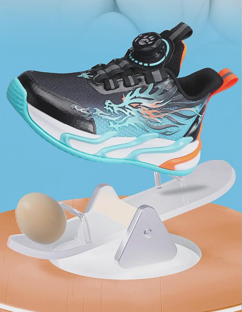 2025 Autumn Boys' Breathable Mesh Sports Shoes with Non-Slip Sole & Rotating Buckle
