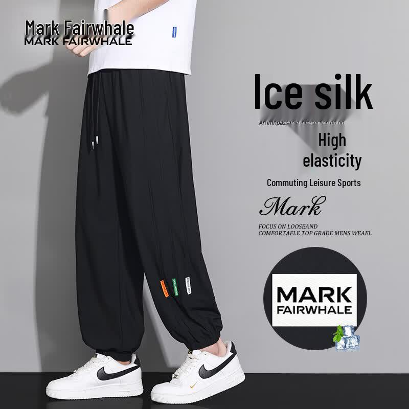 MARK FAIRWHALE Men s Summer Ice Silk Breathable Jogger Pants M
