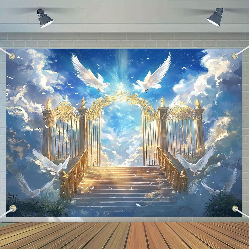 1 Sacred Gate Backdrop, Suitable for Birthdays, Christmas, Thanksgiving and New Year Celebrations