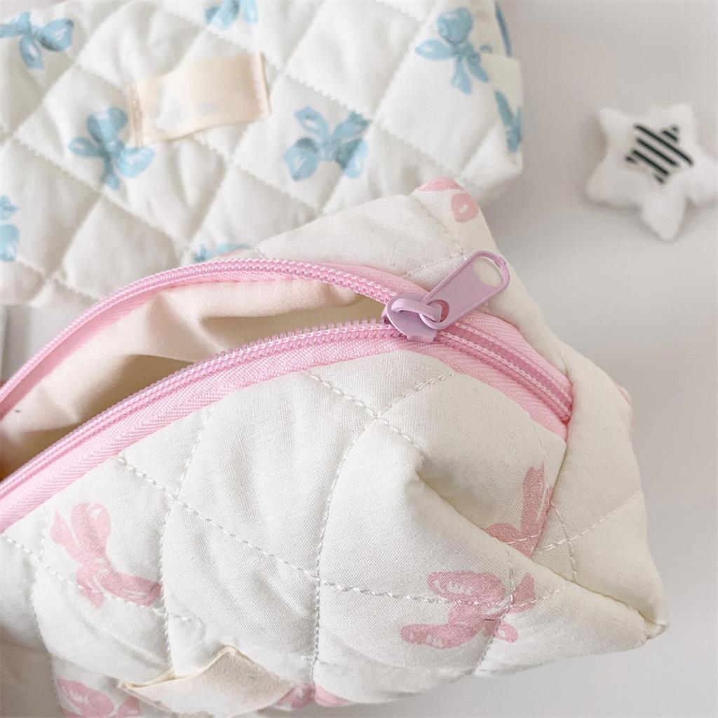 Study Supplies Large Capacity Fashionable Pencil Case Bowknot Pencil Case with Zipper Portable Stationery Case Storage Bag