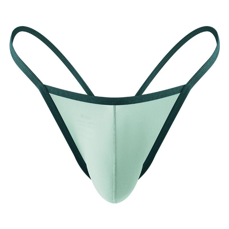 Men Spring and Summer Sexy Sexy Ice Silk Ultra-thin Buttock Thong Underwear