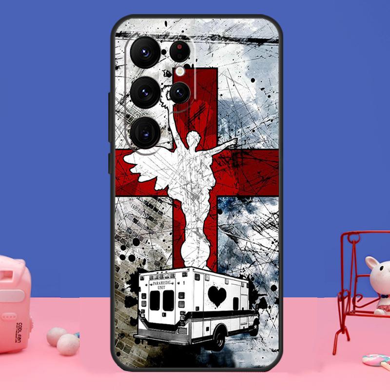 EMT EMS Ambulance Cover For Samsung Galaxy S24 S23 S22 S21 S20 FE Ultra Plus S8 S9 S10 Note 10 20 Ultra Case