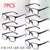 7PCS Fashion Anti-Blue Light Reading Glasses Ultra-Light Eye Protection Readers Eyewear Unisex Elegant Comfortable Presbyopia