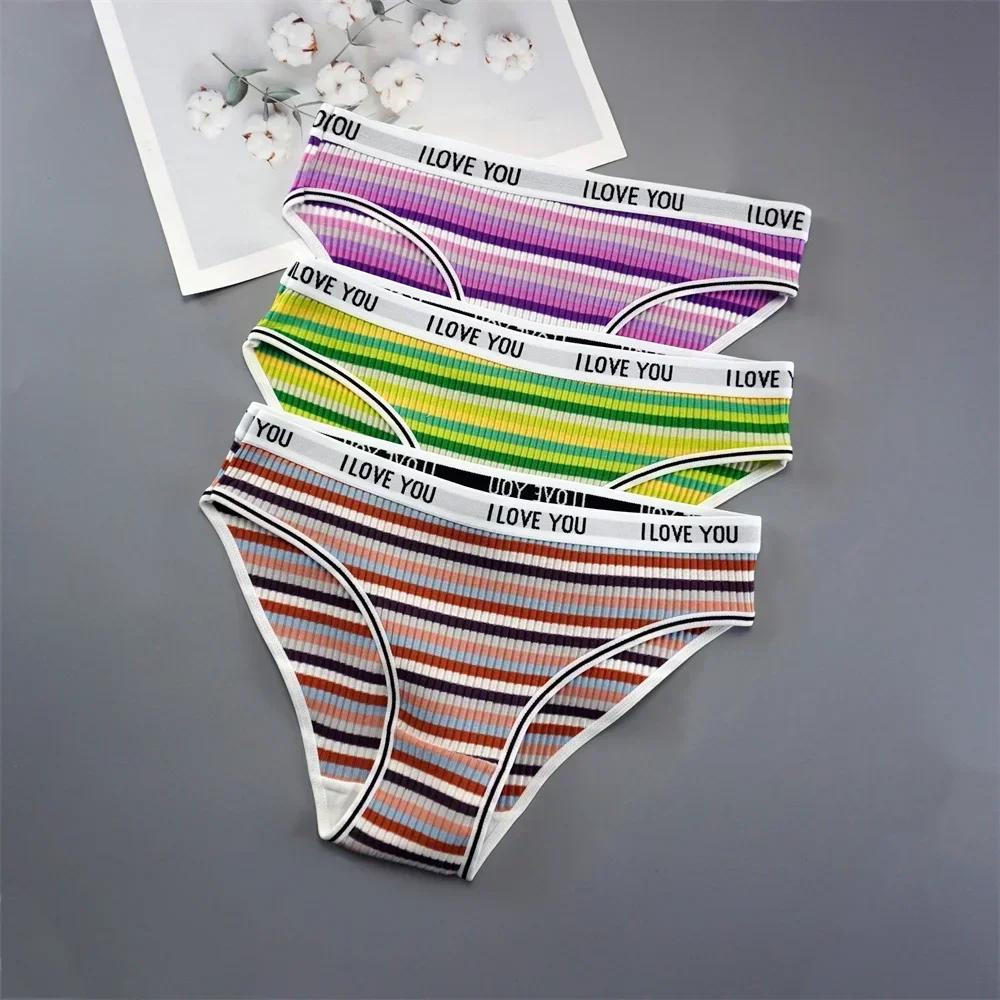 

3 шт./компл. Новая модная хлопковая женская одежда для нижнего белья с принтом букв, дышащая, удобная, сексуальное нижнее белье, с низкой посадкой, бесшовное женское интимное белье L&3pcs