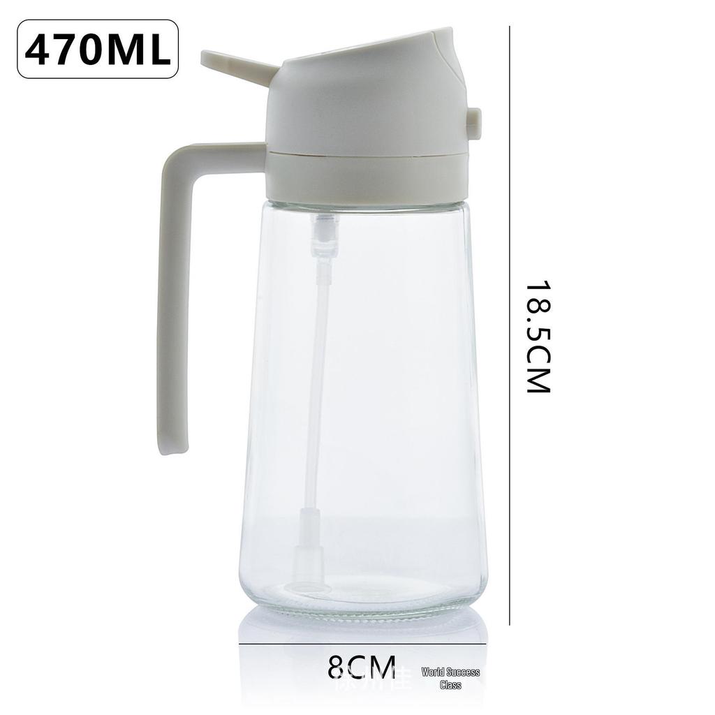 Large Capacity Leak-Proof Oil Spray & Pour Pot with Cover and Handle