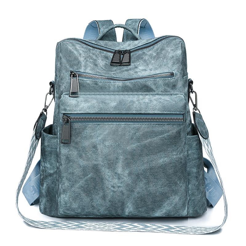 Vintage Soft Leather Backpack Women's Large Capacity Multi-use Shoulder Bag