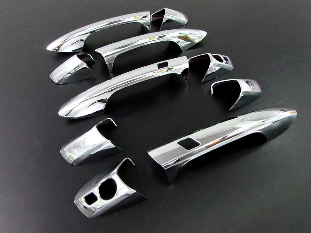 BRIGHTZ Chrome Door Handle Covers and Knobs for Station Wagon W204 Set Fits C-Class (GLK-NOBU-A1B1C1) - A, C180, C200, C250, Lorinser, BRABUS,