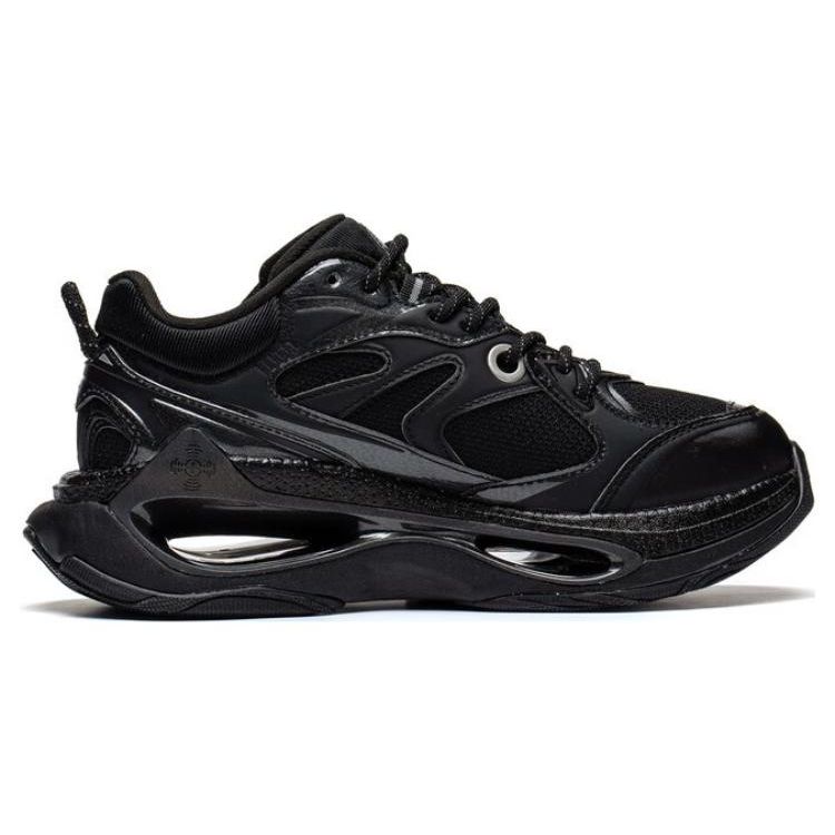 Li-Ning Zapatillas deportivas bajas transpirables y duraderas para mujer, color negro, AZGT004-4