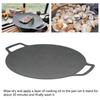 Grill Plate Stick Proof Round Prevent Greasy Portable Barbecue Frying Plate with Dual Handle for Camping Picnic