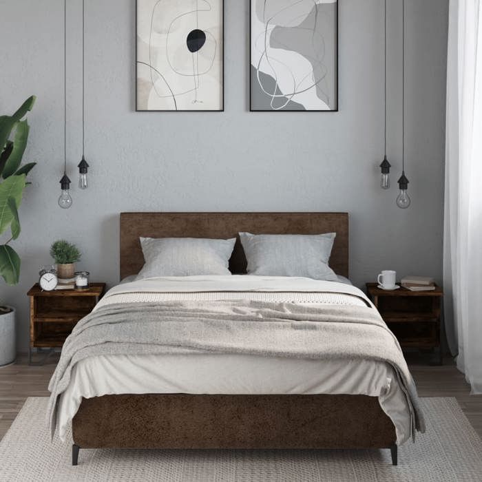 VidaXL Bedside Tables 2 Pcs Smoked Oak 40x30x40 Cm Engineered Wood, Cabinet, Side Cabinet, Phone Stand, 848499