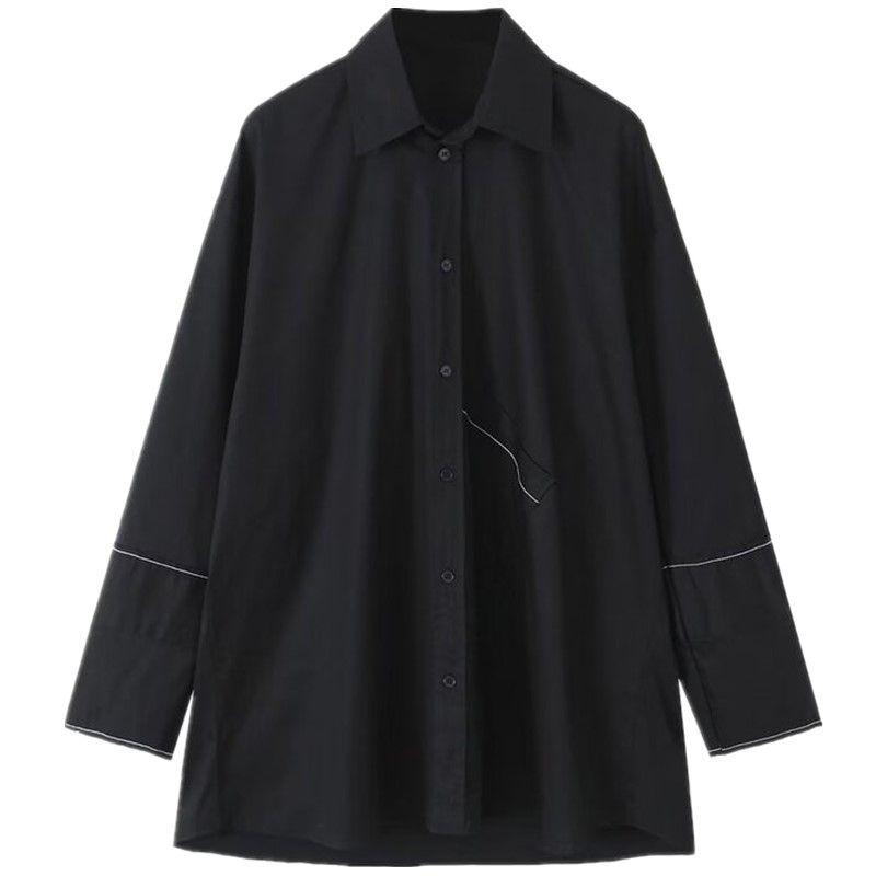 

Fashion Style 2023 Fall and Winter New Arrival Women s Clothing Slim Looking Easiest for Match Thread Decoration Loose Shirt 8838210 800 Black L